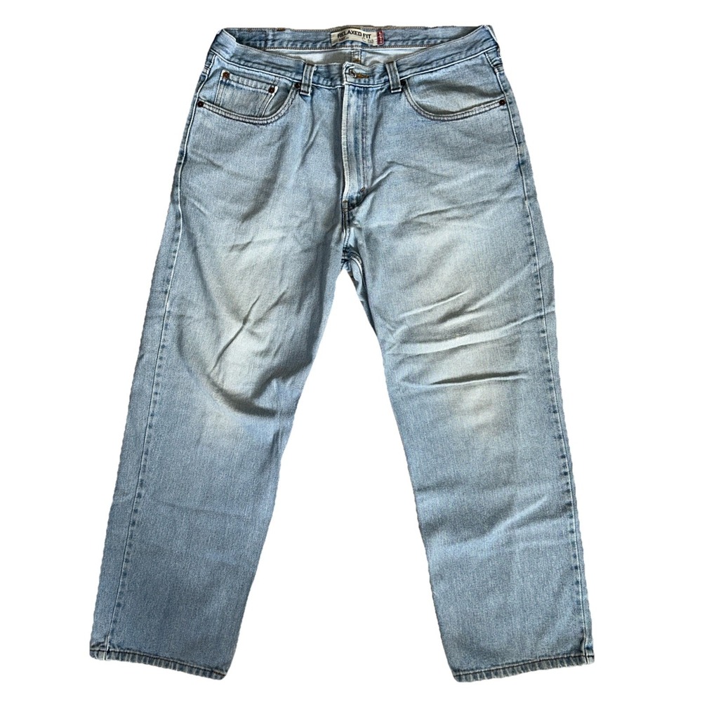 Levis 550 Relaxed Fit Jeans Mens 38x29 Light Wash Blue Denim Tapered Leg